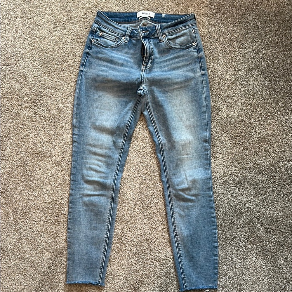Pistola Blue Skinny Jeans with Stretch and Faded Wash- size 27